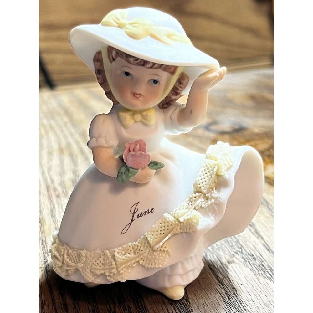 Kelvin 1963 Month Of June Bloomer Girl Figurine Signed 4” Delightful